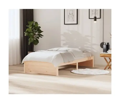 Voodiraam, Valge, Männipuit, 100 X 200 Cm