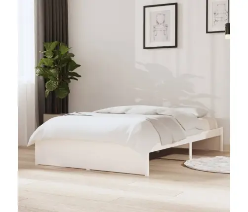 Gultas Rāmis, Balts, Masīvkoks, 120X200 Cm Vidaxl