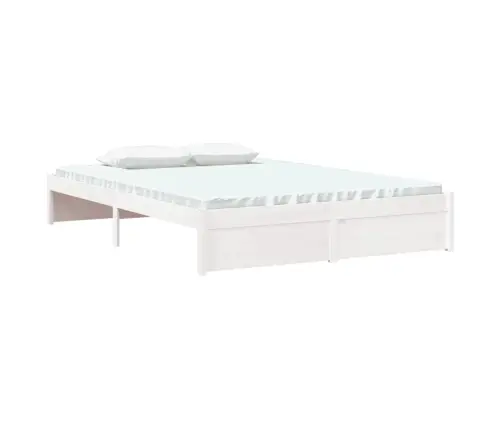 Gultas Rāmis, Balts, Masīvkoks, 140X200 Cm Vidaxl