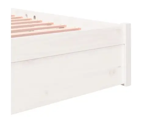 Gultas Rāmis, Balts, Masīvkoks, 140X200 Cm Vidaxl