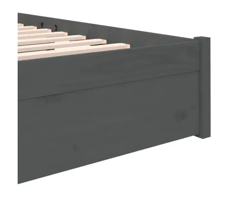 Gultas Rāmis, Pelēks, Masīvkoks, 140X200 Cm Vidaxl