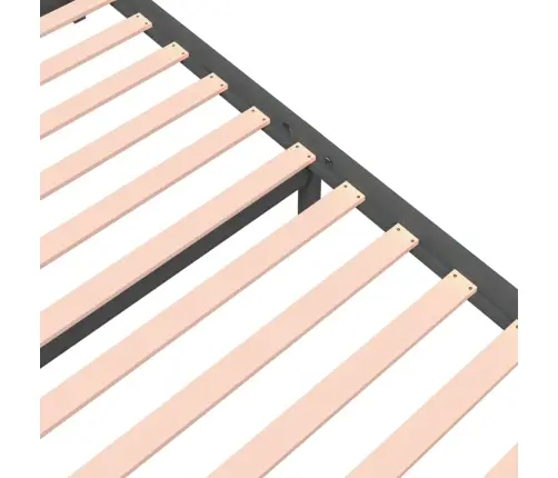 Gultas Rāmis, Pelēks, Masīvkoks, 140X200 Cm Vidaxl