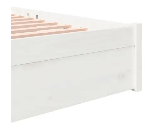 Gultas Rāmis, Balts, Masīvkoks, 150X200 Cm, Liels, Divvietīgs Vidaxl