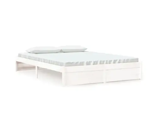 Gultas Rāmis, Balts, Masīvkoks, 160X200 Cm Vidaxl