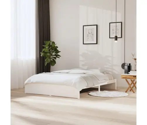 Gultas Rāmis, Balts, Masīvkoks, 160X200 Cm Vidaxl