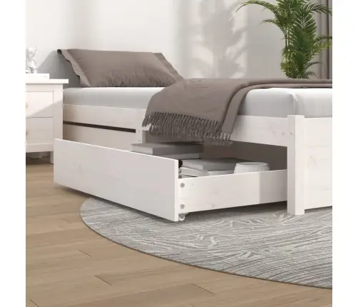 Voodisahtlid 2 Tk, Valge, Männipuit