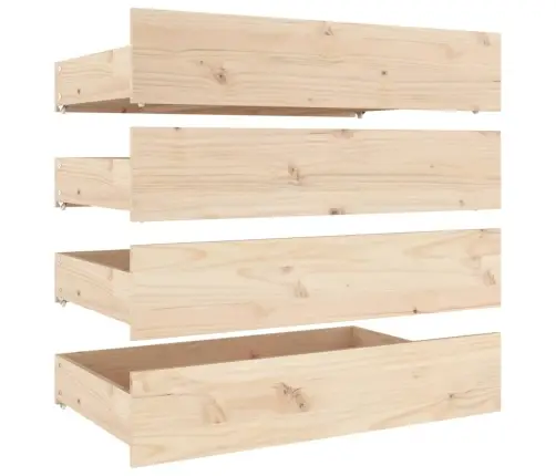 Stalčiai Po Lova, 4Vnt., Pušies Medienos Masyvas