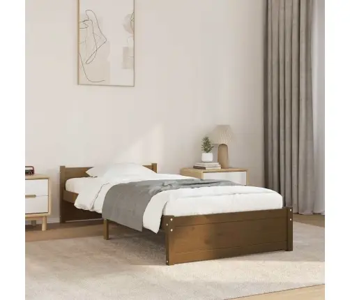 Gultas Rāmis, Medus Brūns, Masīvkoks, 75X190 Cm, Vienvietīgs Vidaxl