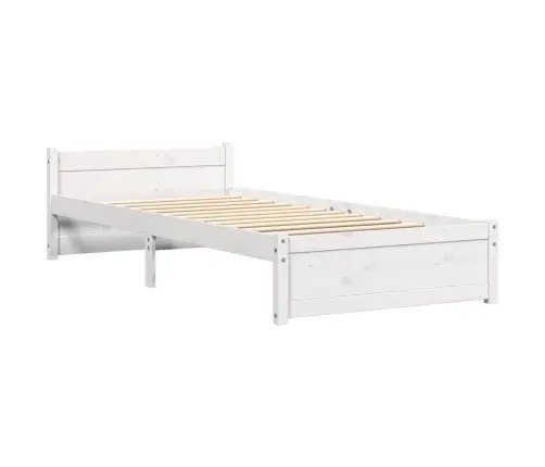 Lovos Rėmas, Baltas, 90X190cm Medienos Masyvas, Vienvietis