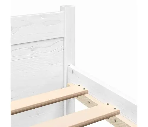 Gultas Rāmis, Balts, Masīvkoks, 135X190 Cm, Divvietīgs Vidaxl