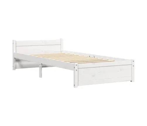 Gultas Rāmis, Balts, Masīvkoks, 100X200 Cm Vidaxl
