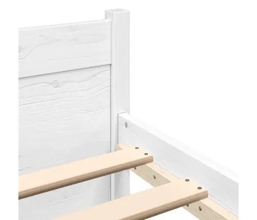 Gultas Rāmis, Balts, Masīvkoks, 100X200 Cm Vidaxl