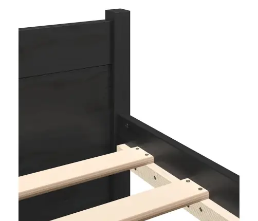 Voodiraam, Must, Männipuit, 150 X 200 Cm