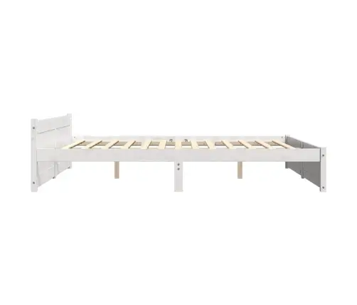 Voodiraam, Valge, Männipuit, 180 X 200 Cm