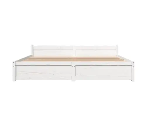 Gultas Rāmis, Balts, Masīvkoks, 200X200 Cm Vidaxl