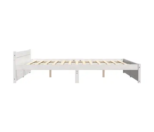 Gultas Rāmis, Balts, Masīvkoks, 200X200 Cm Vidaxl