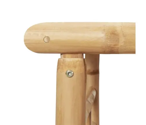 2-Osaline Aiamööbli Komplekt Tumehallide Patjadega, Bambus