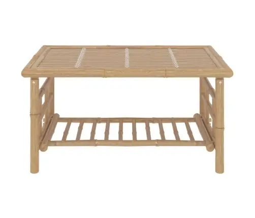 2-Osaline Aiamööbli Komplekt Tumehallide Patjadega, Bambus