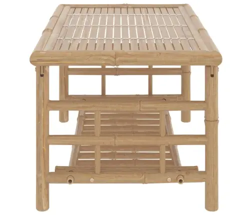 2-Osaline Aiamööbli Komplekt Tumehallide Patjadega, Bambus