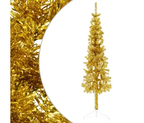 Mākslīgā Ziemassvētku Egle Ar Statīvu, Pusapaļa, Zelta, 120 Cm Vidaxl Mākslīgā Ziemassvētku Egle Ar Statīvu, Pusapaļa, Zelta, 120 Cm Vidaxl