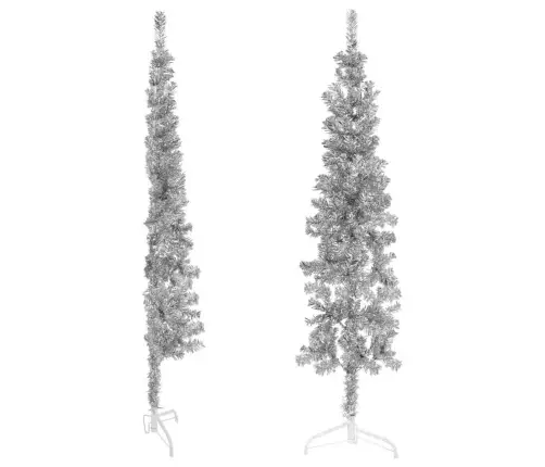 Mākslīgā Ziemassvētku Egle, Statīvs, Pusapaļa, Sudraba, 150 Cm Vidaxl