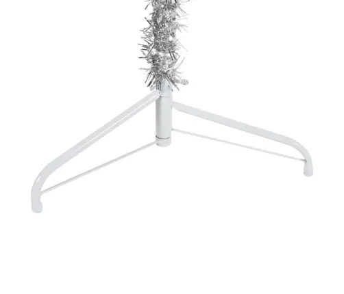 Mākslīgā Ziemassvētku Egle, Statīvs, Pusapaļa, Sudraba, 210 Cm Vidaxl