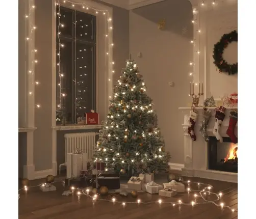 Led Lampiņu Virtene Ar 300 Led, Silti Balta, 30 M, Pvc Vidaxl