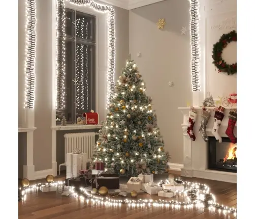 Led Lampiņu Virtene Ar 2000 Led, Vēsi Balta, 17 M, Pvc Vidaxl