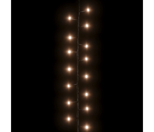 Led Lampiņu Virtene Ar 3000 Led, Silti Balta, 65 M, Pvc Vidaxl