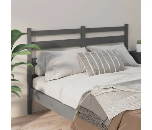 Lovos Galvūgalis, Pilkas, 156X4X100cm Pušies Medienos Masyvas