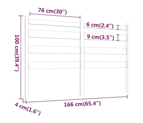 Voodipeats, 166 X 4 X 100 cm Männipuit
