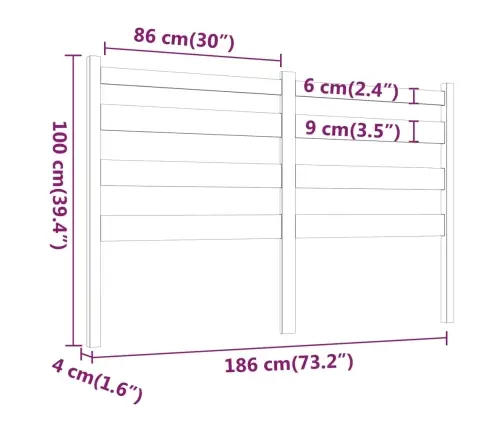Gultas Galvgalis, Melns, 186X4X100 Cm, Priedes Masīvkoks Vidaxl Gultas Galvgalis, Melns, 186X4X100 Cm, Priedes Masīvkoks Vidaxl