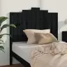 Lovos Galvūgalis, Juodas, 106X4X110cm Pušies Medienos Masyvas