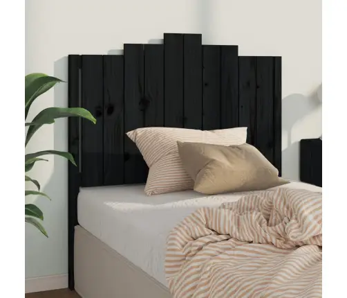 Lovos Galvūgalis, Juodas, 106X4X110cm Pušies Medienos Masyvas