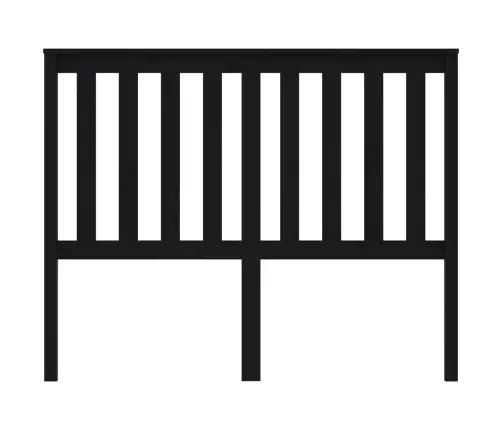 Lovos Galvūgalis, Juodas, 146X6X101cm Pušies Medienos Masyvas