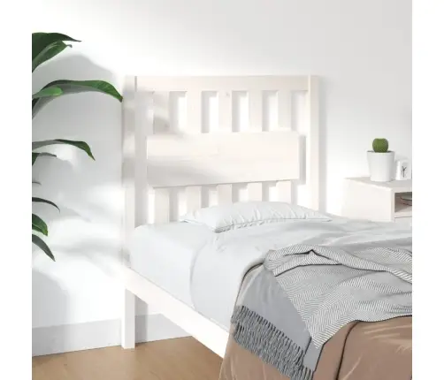 Lovos Galvūgalis, Baltas, 80,5X4X100cm Pušies Medienos Masyvas