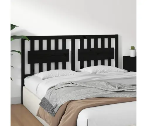 Lovos Galvūgalis, Juodas, 155,5X4X100cm Pušies Masyvas