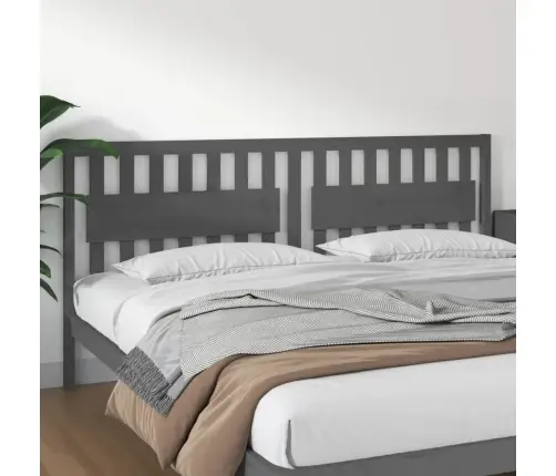 Gultas Galvgalis, Pelēks, 205,5X4X100 Cm, Priedes Masīvkoks Vidaxl