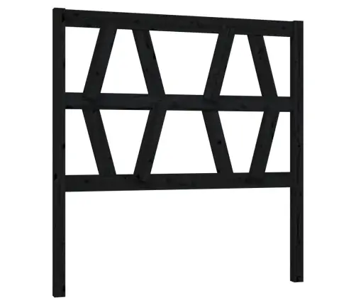 Lovos Galvūgalis, Juodas, 96X4X100cm Pušies Medienos Masyvas