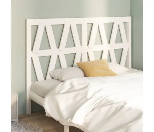 Lovos Galvūgalis, Baltas, 126X4X100cm Pušies Medienos Masyvas