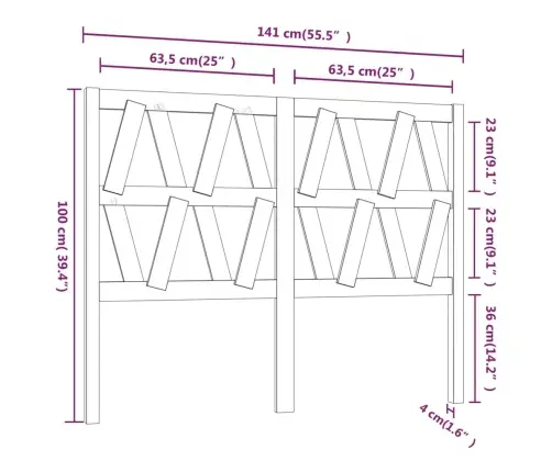 Voodipeats, 141 X 4 X 100 cm Männipuit