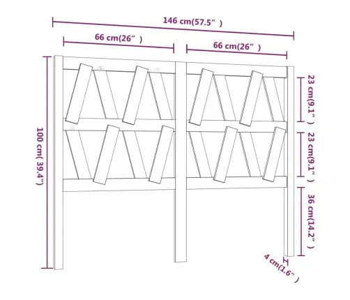 Voodipeats, Meepruun, 146 X 4 X 100 cm Männipuit