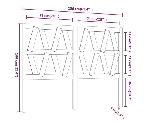 Gultas Galvgalis, Balts, 156X4X100 Cm, Priedes Masīvkoks Vidaxl