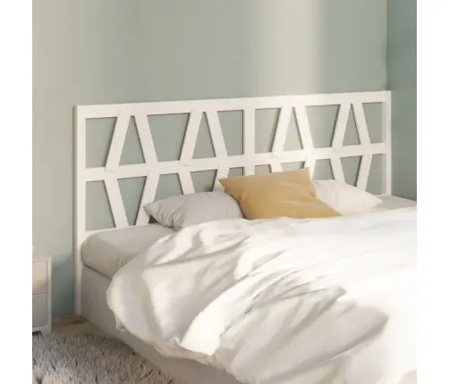 Lovos Galvūgalis, Baltas, 206X4X100cm Pušies Medienos Masyvas