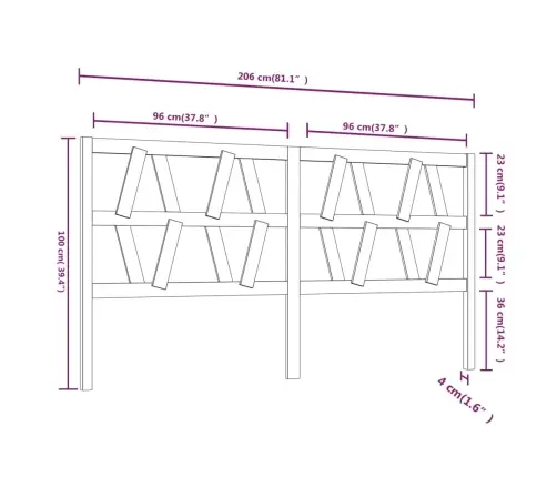 Lovos Galvūgalis, Baltas, 206X4X100cm Pušies Medienos Masyvas