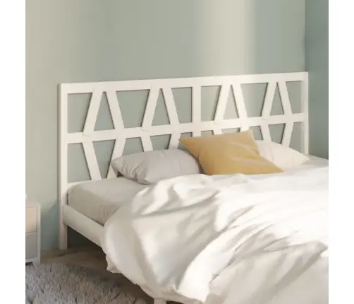 Lovos Galvūgalis, Baltas, 206X4X100cm Pušies Medienos Masyvas