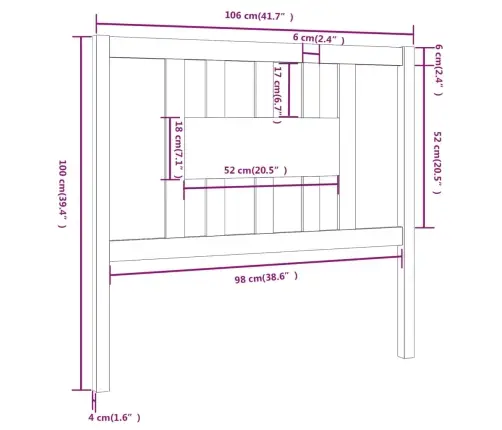 Galvūgalis, Medaus Rudas, 106X4X100cm Pušies Medienos Masyvas