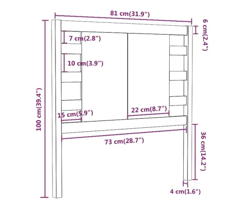 Galvgalis, Melns, 81X4X100 Cm, Priedes Masīvkoks Vidaxl Galvgalis, Melns, 81X4X100 Cm, Priedes Masīvkoks Vidaxl