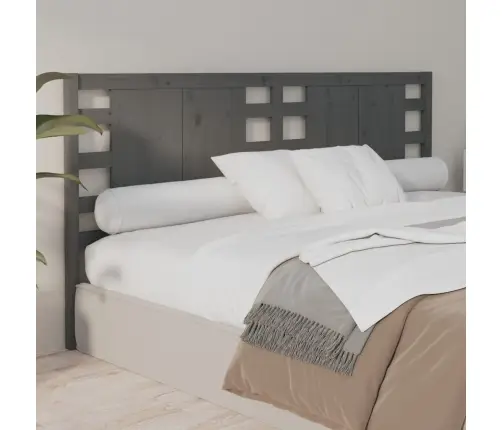 Galvūgalis, Pilkas, 206X4X100cm Pušies Medienos Masyvas Galvūgalis, Pilkas, 206X4X100cm Pušies Medienos Masyvas