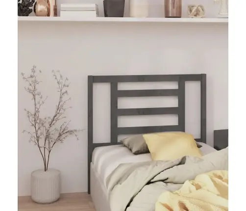 Lovos Galvūgalis, Pilkas, 96X4X100cm Pušies Medienos Masyvas